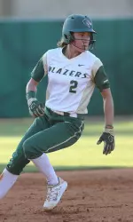 Senior Caitlin Attfield was the lone Blazer to reach base twice after a single and walk.