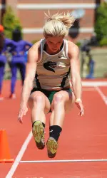 Ali Meister sits in fourth place in the heptathlon after day one.