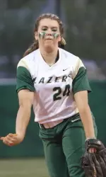 Junior Cara Goodwin earned her 14th victory of the season as she pitched three innings of shutout relief.