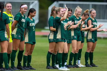 STATESBORO - AUGUST 21: Georgia Southern Women’s Soccer faces the UAB Blazers on Eagle Field at the Erk Russell Athletic Park August 21, 2022 in Statesboro, Georgia.