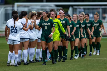 STATESBORO - AUGUST 21: Georgia Southern Women’s Soccer faces the UAB Blazers on Eagle Field at the Erk Russell Athletic Park August 21, 2022 in Statesboro, Georgia.