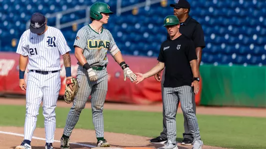 CLEARWATER, FL - May 22, 2026 - The UAB Blazers took on the Rice Owlns at BayCare Ballpark in the American Conference Baseball Tournament
No. 4 UAB was victorious in its American Conference Quarterfinal round after defeating the No. 3 Rice Owls by a score of 9-6.
Photo By Parker S. Freedman Photography