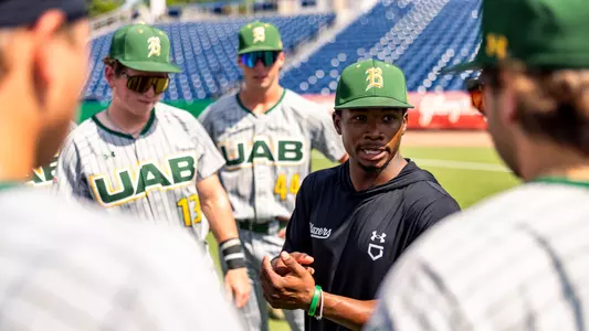 CLEARWATER, FL - May 22, 2026 - The UAB Blazers took on the Rice Owlns at BayCare Ballpark in the American Conference Baseball Tournament
No. 4 UAB was victorious in its American Conference Quarterfinal round after defeating the No. 3 Rice Owls by a score of 9-6.
Photo By Parker S. Freedman Photography