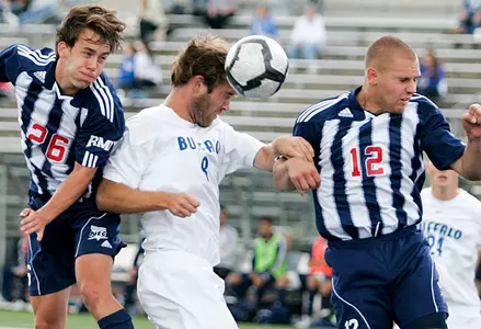 Bulls Down Robert Morris, 3-2, in Men's Soccer Home Opener Image