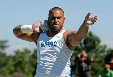 Golabek Wins Third Consecutive MAC Shot Put Title Image