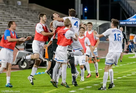 Men's Soccer Etches Name On Big 4 Shield; Bulls Take Down St. Bonaventure, 2-1 Image