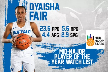 Dyaisha Fair Her Hoop Stats Mid-Major Player of the Year Watch List