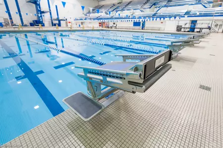Alumni Arena Natatorium starting blocks - installed December 2016