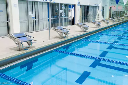 Alumni Arena Natatorium starting blocks - installed December 2016