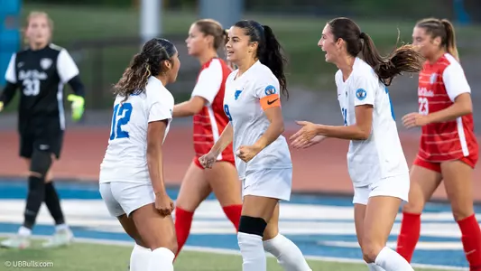 Jasmine Gueber celebrates her third goal of the season.