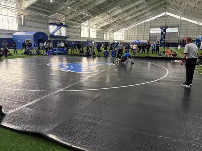 Wresting in fieldhouse