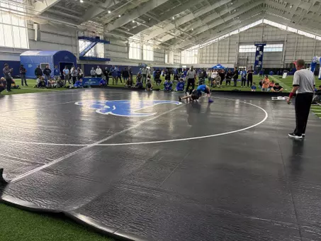 Wresting in fieldhouse