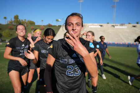 gianna-creighton-alyssa-moore-erin-covey-laila-el-behery-uci-wsoc-2023-cal-poly-big-west-final-champions-threepeat-ncaa-first-round