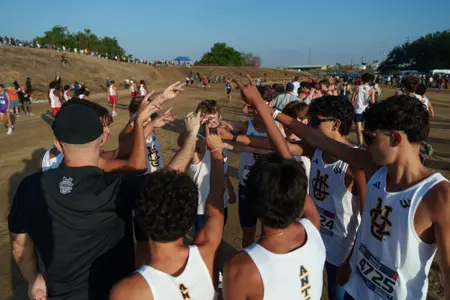 Men's Cross Country Team Huddle