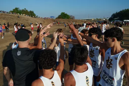 Men's Cross Country Team Huddle