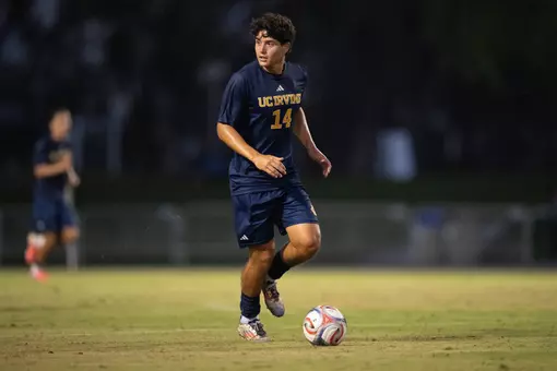 James Arteaga controls the ball in a 2026 match vs. Oregon State