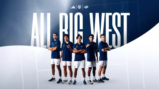Graphic depicting UC Irvine men's tennis All-Big West honorees