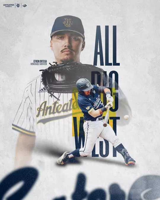 Efren Ortega posing for All-Big West 2026 honors