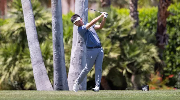 Jason Tang tees off at the Big West Championship