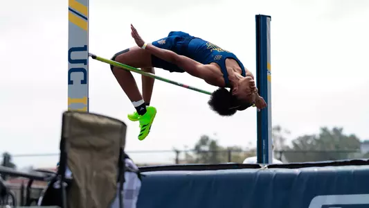 Zharia Taylor clears the high jump bar