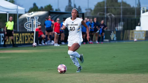 Fiona Shin drives upfield in a 2026 match vs. Utah Tech