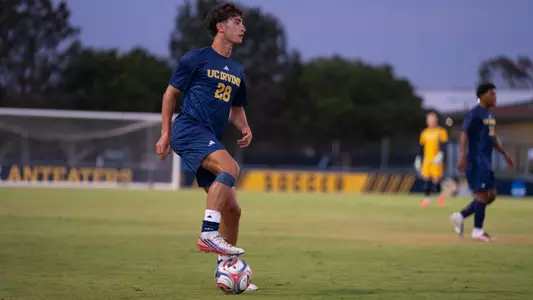 Pierce Rizzo surveys the field in a 2026 matchup vs. Oregon State at Anteater Stadium