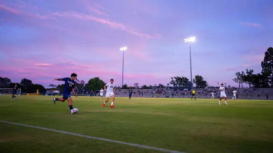 James Arteaga drives upfield in a picturesque match at Anteater Stadium vs. Oregon State