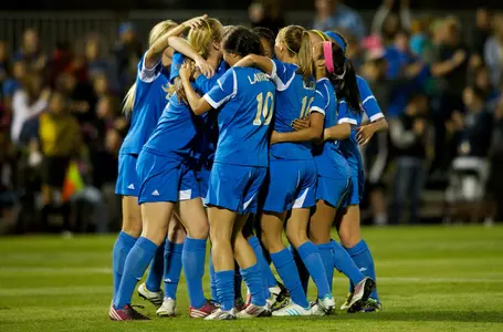 The Bruins celebrate a goal in a 4-1 win over USC