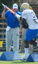 Senior Football Players Coach Up Bruins In Final Spring Practice