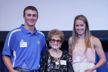 Scholar-Athletes of the Year Ryan Deeter (baseball) and Liz Goodrich (track & fi
