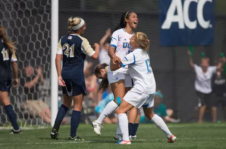 Darian Jenkins and Rosie White celebrate game-winner at Notre Dame