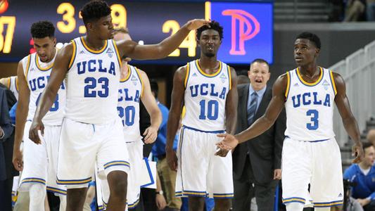 UCLA men's basketball group versus Pepperdine