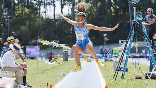 Maya Brown wins the long jump at the Rafer Meet