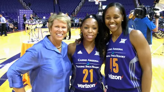 Ann Meyers Drysdale with Nirra Fields and Noelle Quinn