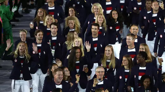 USA Women's Water Polo at the 2016 Olympic Games Opening Ceremony (photo courtesy Getty Images)