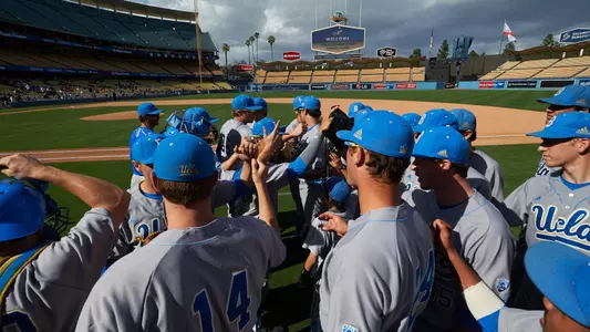 Team Huddle at Dodger Stadium