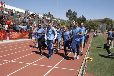 UCLA men's track team celebration 2017 USC Dual