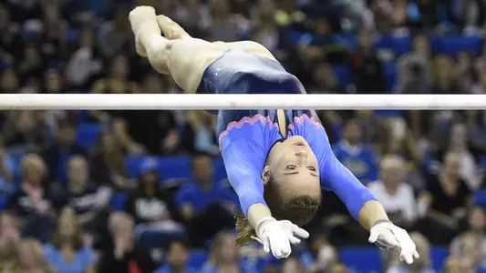 Madison Kocian - Stanford @ UCLA (photo by Kelvin Kuo - USA TODAY Sports)