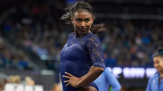 Nia Dennis - 2018 UCLA Gymnastics (photo by Don Liebig, UCLA Photography)