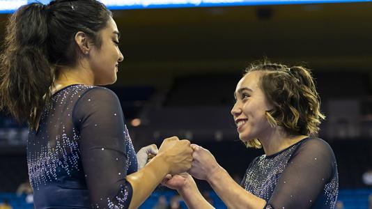 Felicia Hano and Katelyn Ohashi (photo by Ricky Lee)