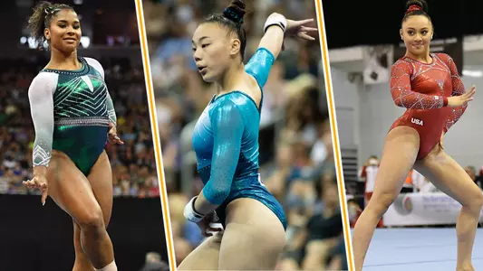 Jordan Chiles, Emily Lee and Emma Malabuyo