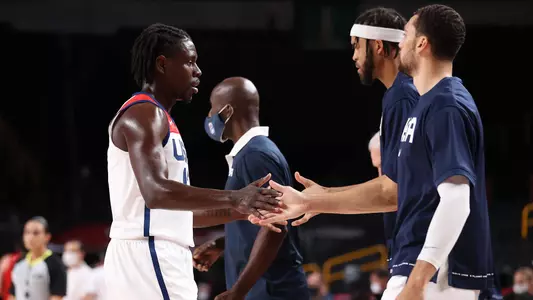 Jrue Holiday and Zach LaVine - United States v Iran Men's Basketball - Olympics: Day 5