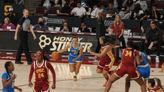 Gina Conti dribbles against USC defense (Dec. 15)