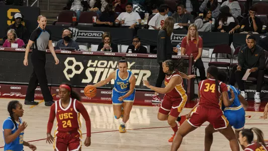 Gina Conti dribbles against USC defense (Dec. 15)