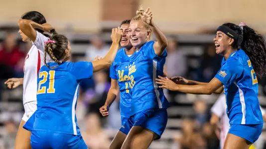 Ellie Walbruch celebrates after scoring her first goal (photo by Scott Chandler)
