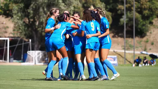 UCLA celebrates a goal at Pepperdine (photo by Steve Cheng)