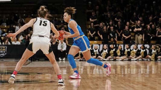 Kiki Rice dribbles against Colorado (Jan. 27)