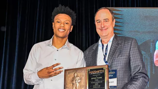 Jaylen Clark and Barry Goheen