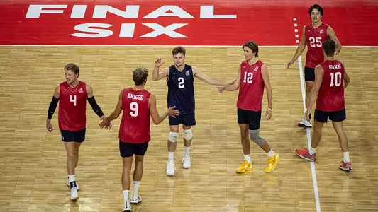 USA vs Mexico during the Men's NORCECA Final Six tournament in Edmonton on September 20, 2023. Photo by Jason Franson