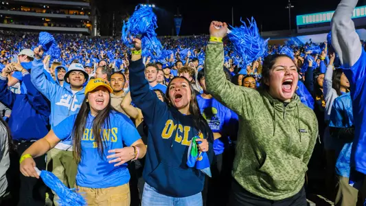 UCLA students cheer at the Rose Bowl